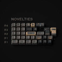 Close up of ALOHAKB EPBT Firearm Cherry Profile Keycaps Set