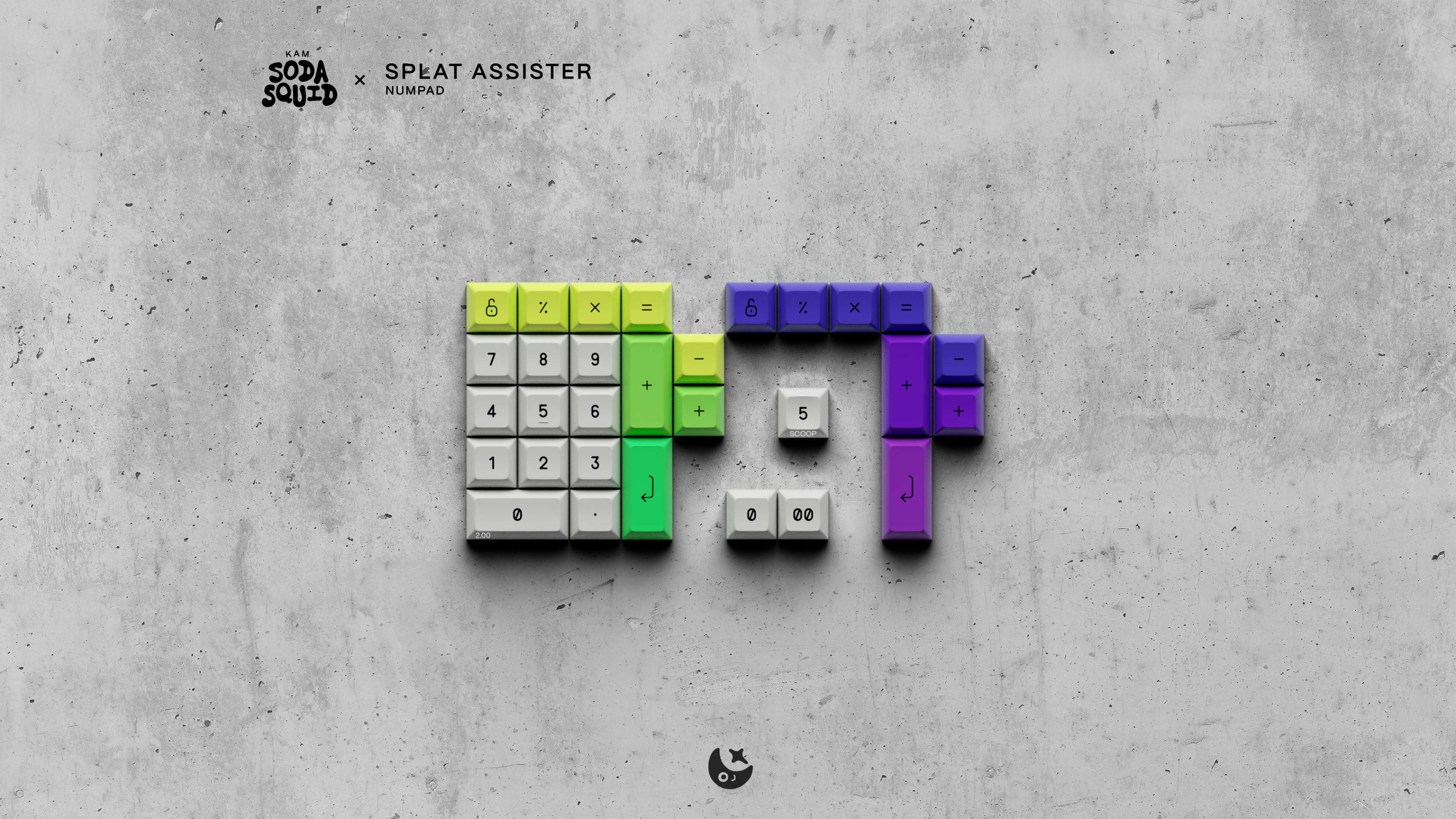 Image of the splat assister numpad kit for the KAM Soda Squid keycaps for custom mechanical computer keyboards.