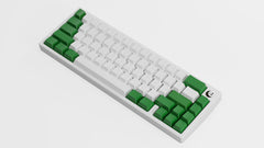 Detailed view of KBDFans Green & White Blank Cherry Profile Keycaps for Mechanical Keyboards