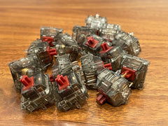 Detailed view of Durock Burgundy Tactile Switches