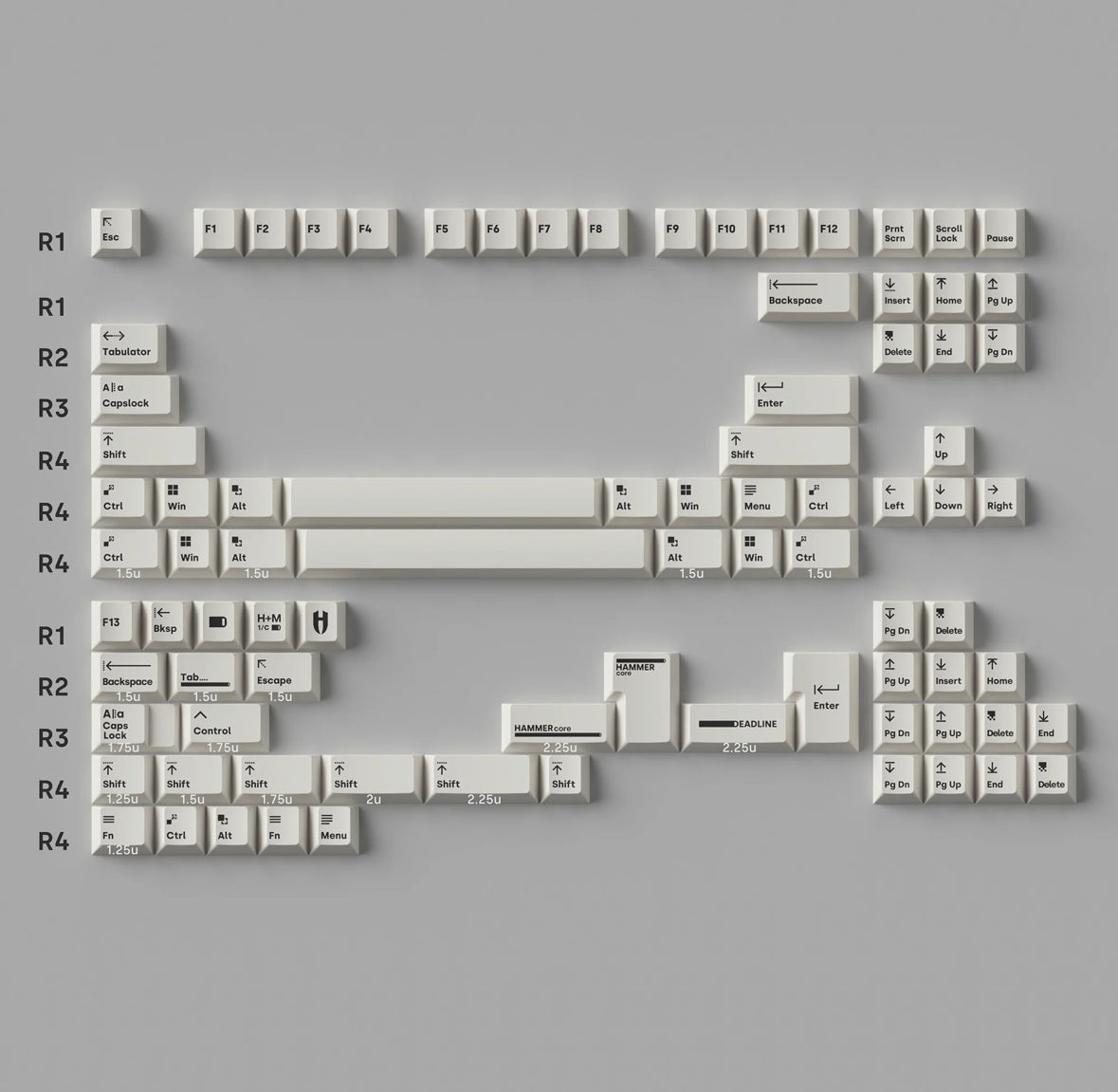 Deadline studio X Hammer works - HMC PBT keycaps - KeebsForAll