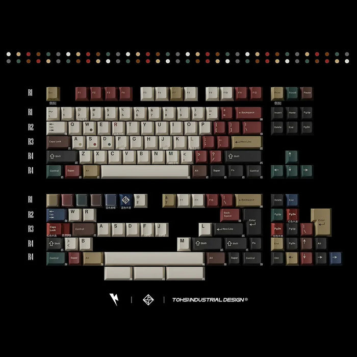 Keykobo Retro Mixed Lights R2 Keycap Set for Mechanical Keyboards - Keykobo Retro Mixed Lights R2 Keycaps are inspired by Tohsi