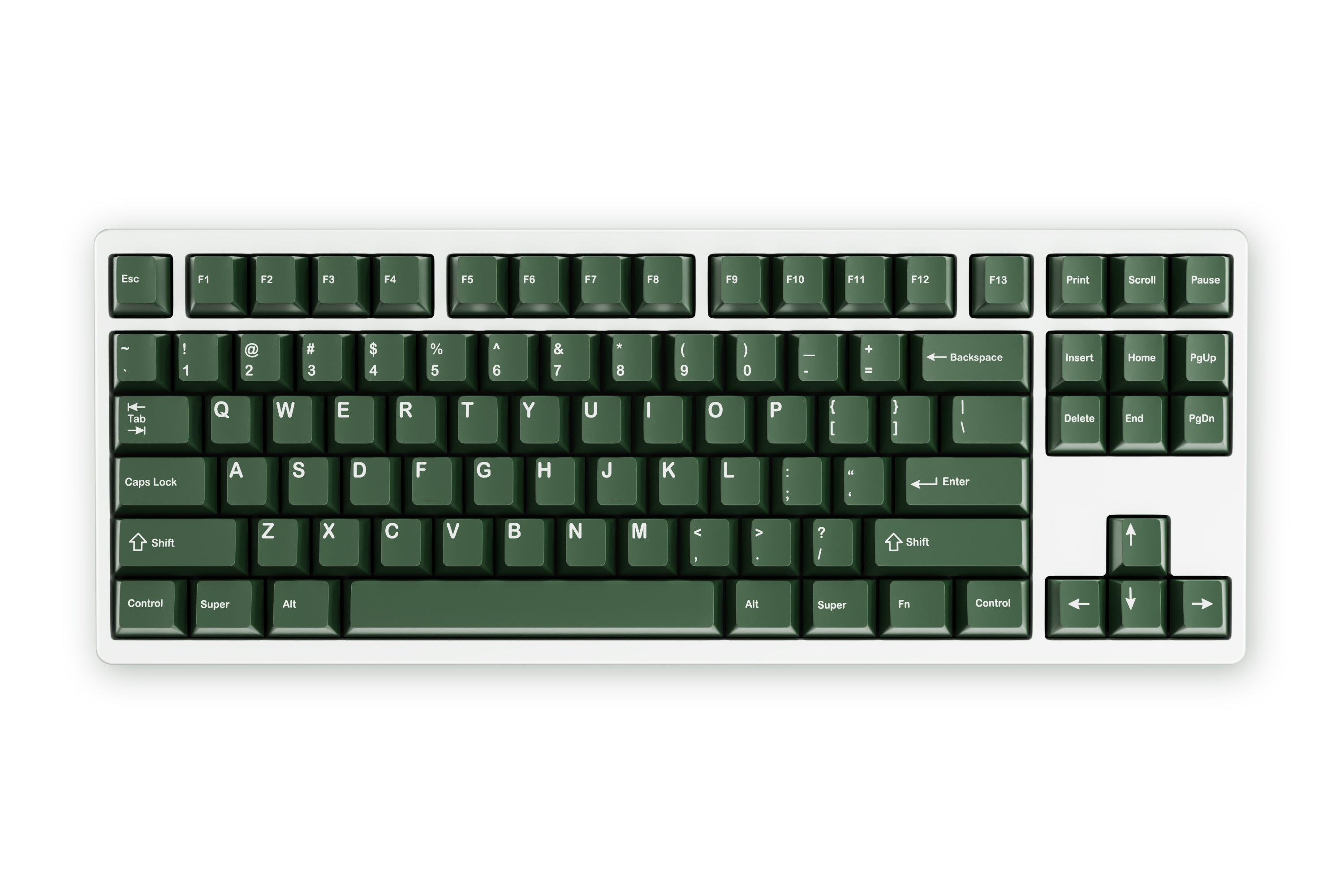 [Pre-Order] kfaPBT White on Emerald Keycaps - KeebsForAll