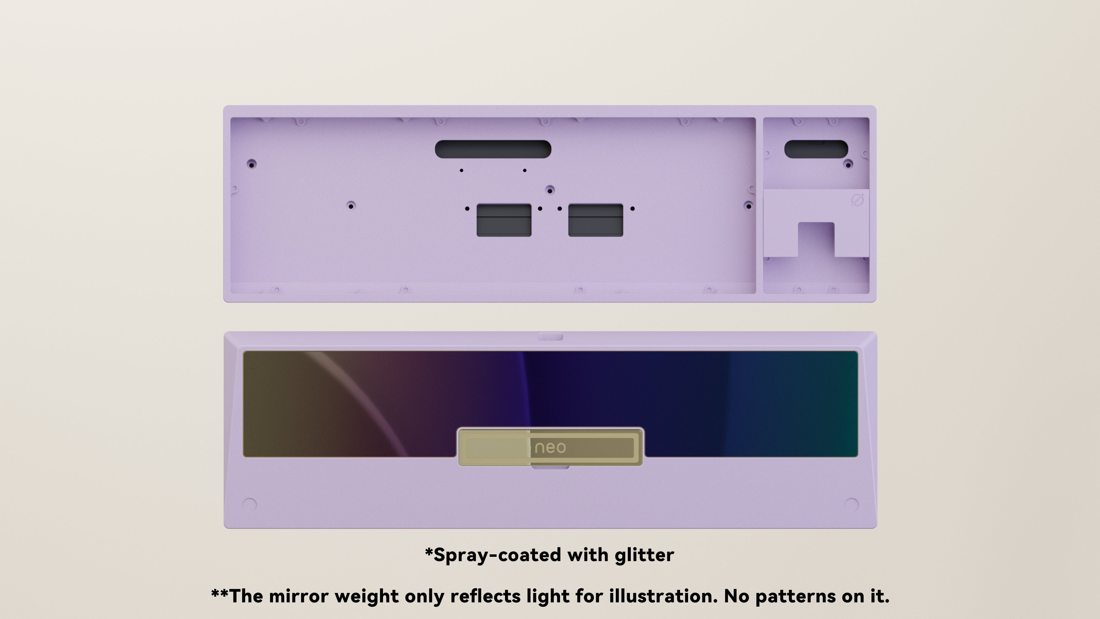 Spray-coated Lilac Mirror Chroma SS Weight PVD Golden Badge
