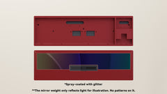 Spray-coated Red Mirror Chroma SS Weight PVD Black Badge