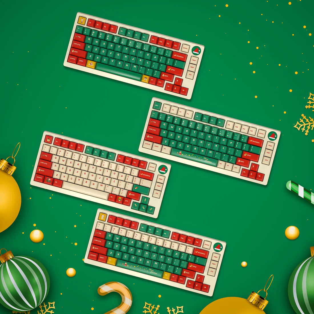 ALOHAKB X-Mas Teddy Bear Cherry Profile Keycaps