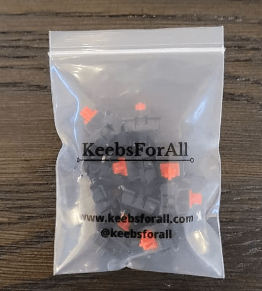 Gateron Silent Red 10 switches in a bag