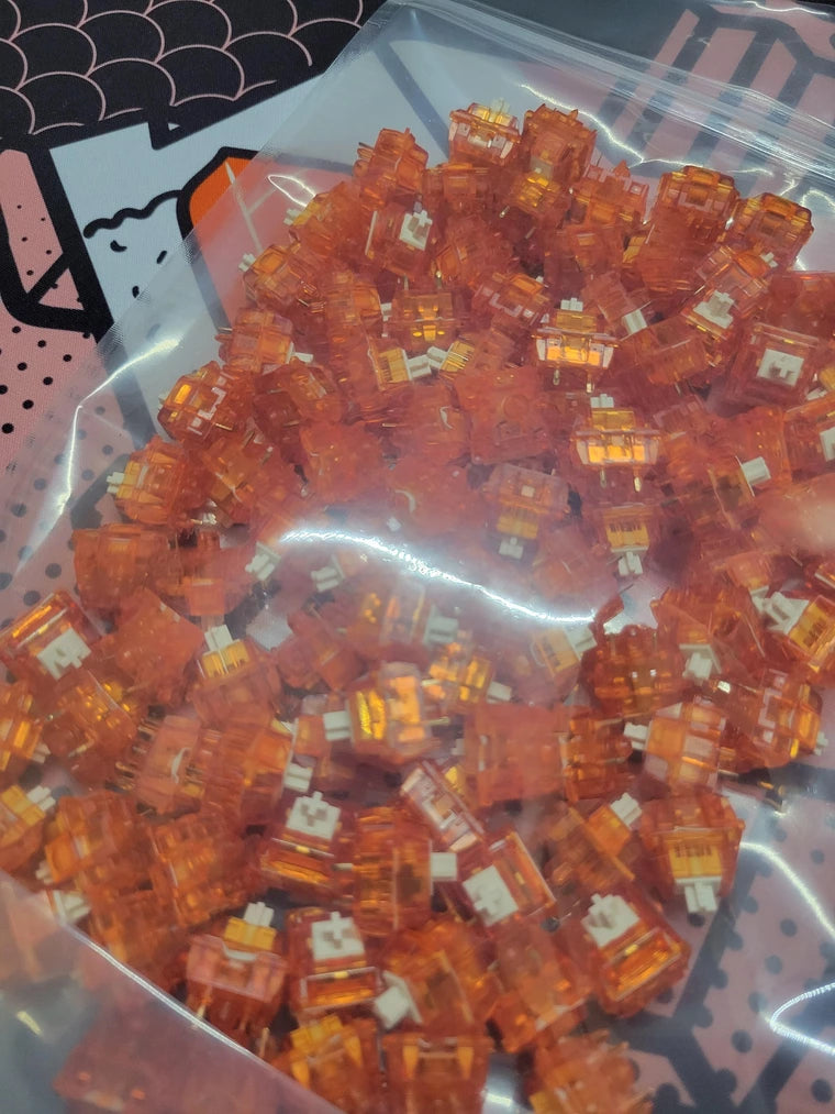 [KFA MARKETPLACE] Creamsicle Switches (Dry-Wet Lube/Filmed/Broken-in; x95) - KeebsForAll