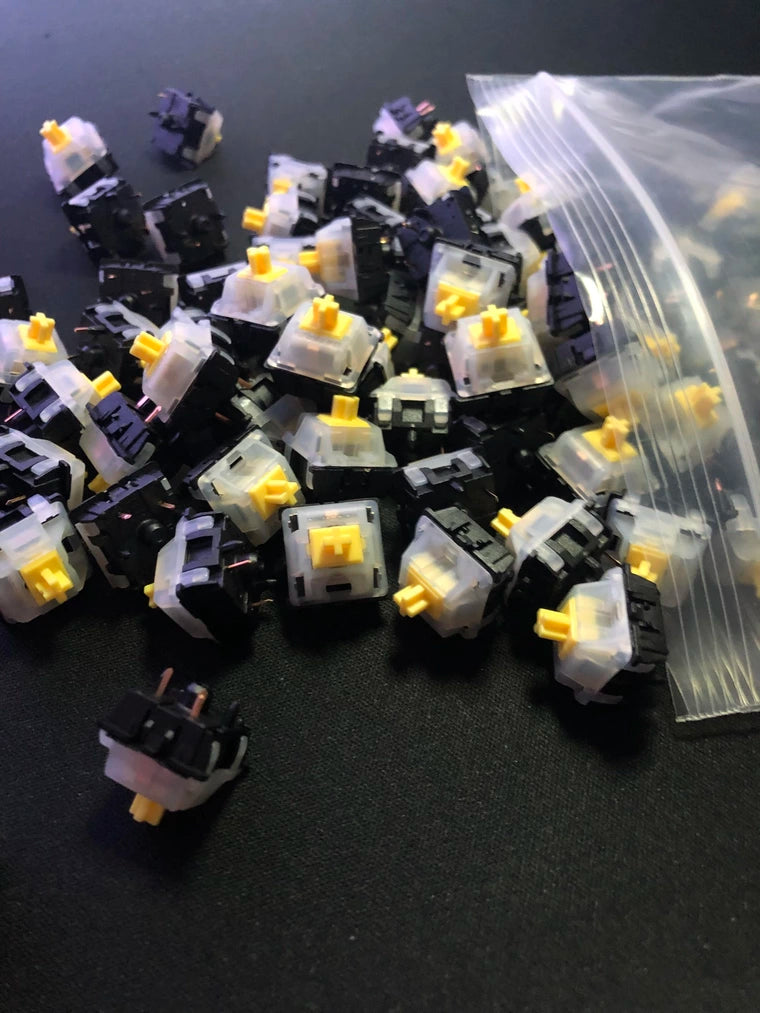 [KFA MARKETPLACE] 99x Lubed and Filmed Gateron Yellow (Black Bottom | Milky Top) - KeebsForAll