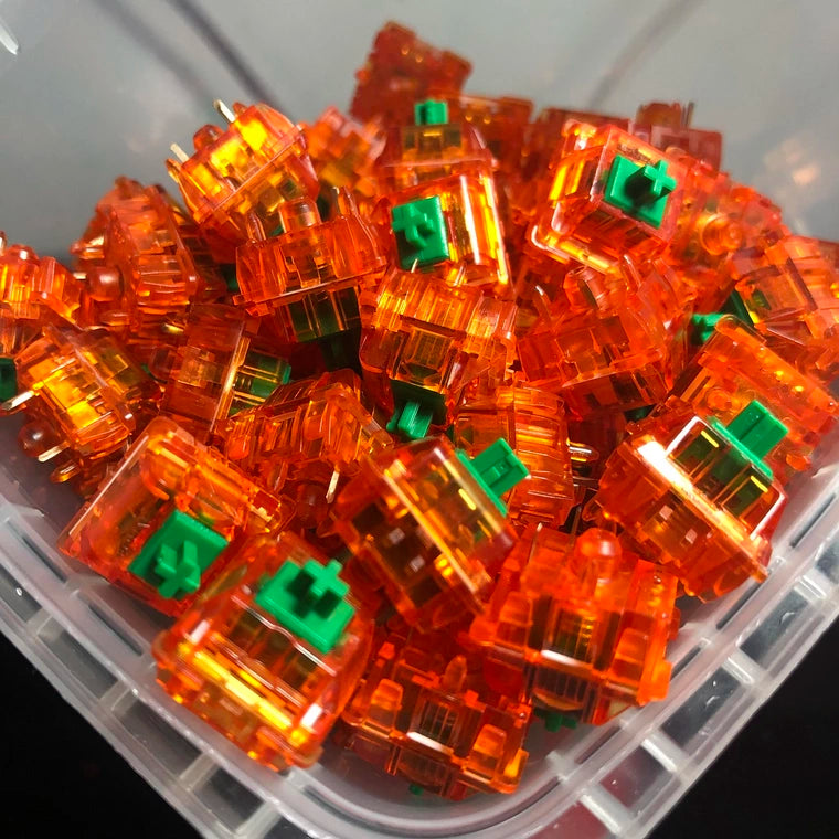 [KFA MARKETPLACE] 99x C3 Equalz Tangerine Switches (67g Dark Green) Lubed and Filmed - KeebsForAll