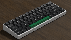 Close up of DCS White on Black Keycaps