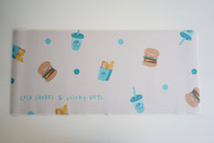 Close up of Cold Shakes & Clicky Keys Deskmats