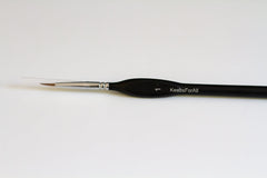 A single round-head KeebsForAll mechanical keyboard switch lube brush in size one.