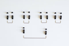The contents of Durock plate mounted mechanical keyboard stabilizers.