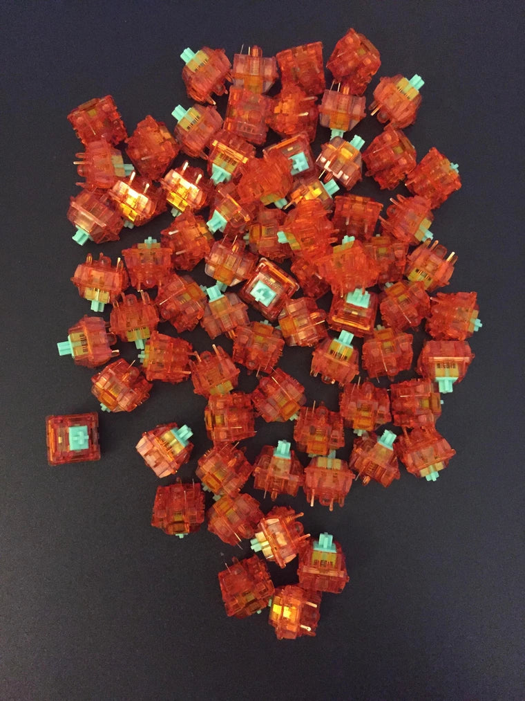 [KFA MARKETPLACE] 70 Lubed C³Equalz Tangerine v2 Switches (Light green - 55g TX springs) - KeebsForAll