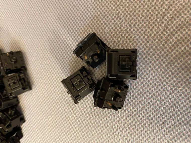 [KFA MARKETPLACE] Cherry Black Hyperglide Switches (x68; lubed, filmed, and broken in) - KeebsForAll