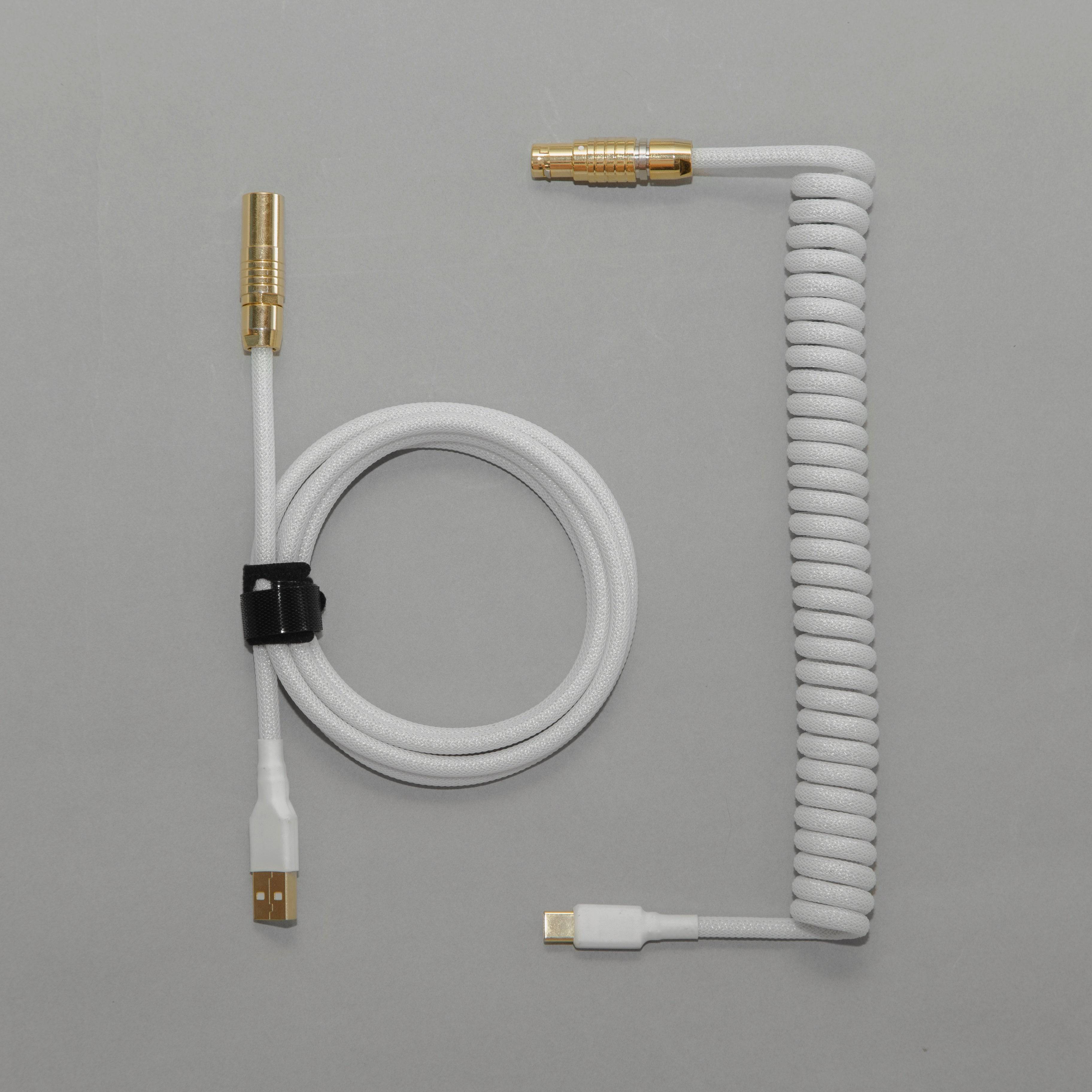 Viendi 8L White & Gold Luxury Cable proxied by KeebsForAll