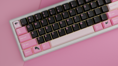 kfaPBT Pink Robin Keycaps - Alternate Angle