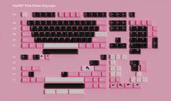 Detailed view of kfaPBT Pink Robin Keycaps for Mechanical Keyboards
