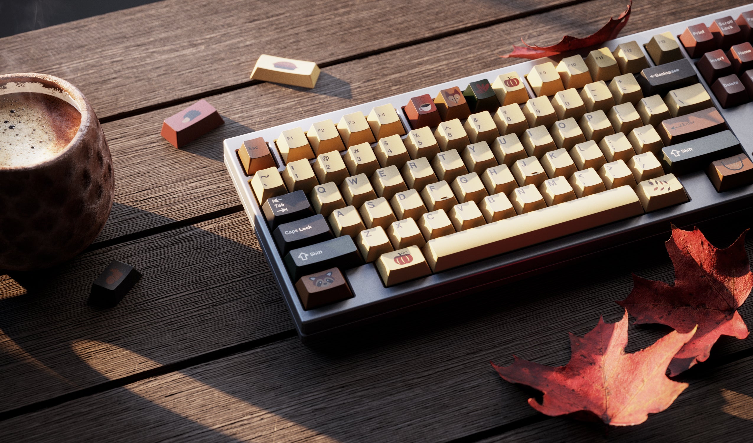 [Pre-Order] Autumn Leaves PBT Keycaps - KeebsForAll