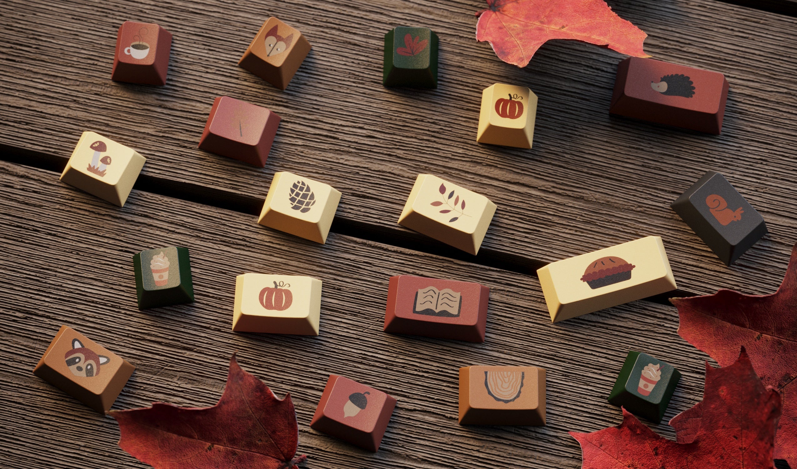 [Pre-Order] Autumn Leaves PBT Keycaps - KeebsForAll