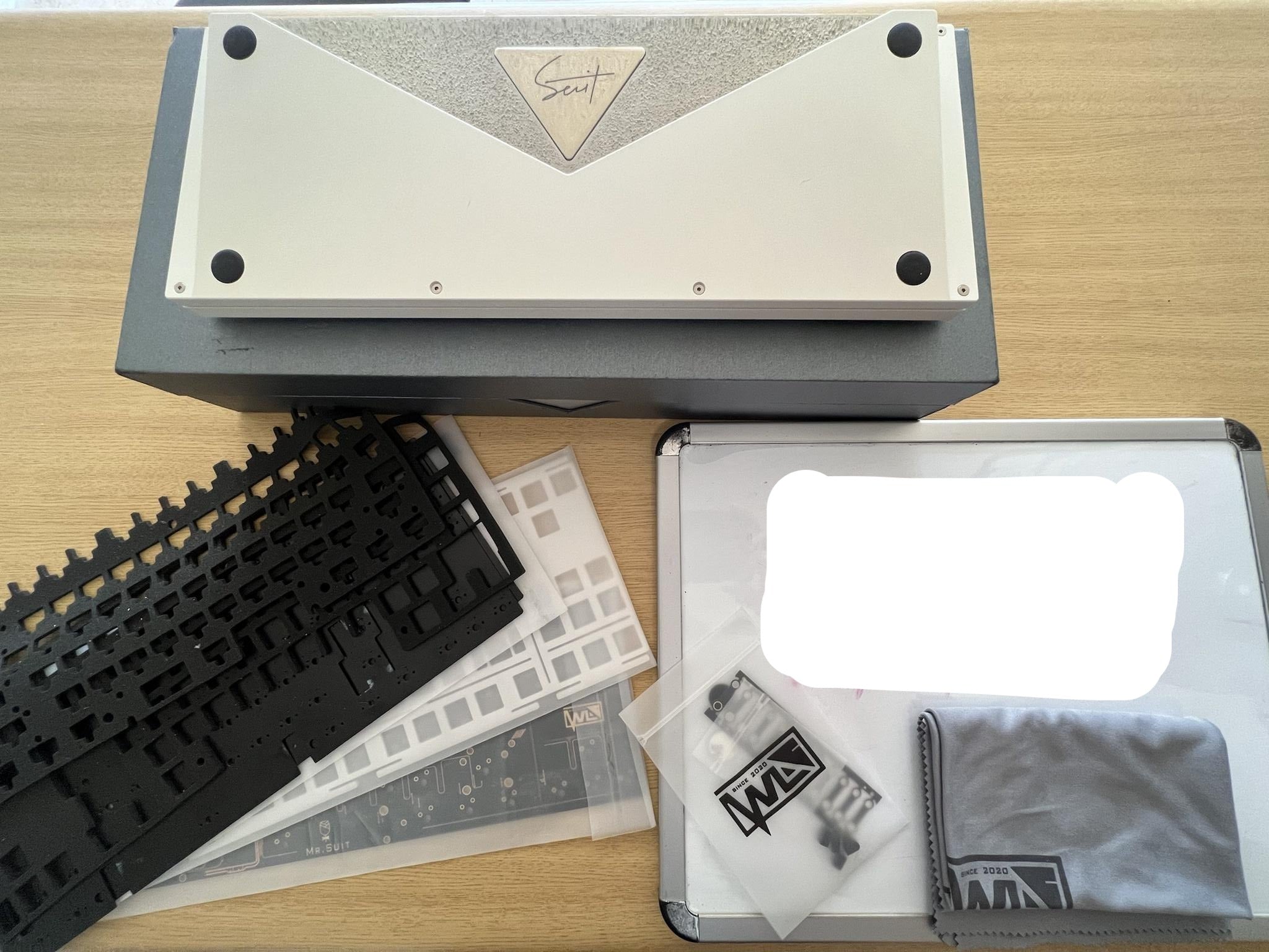 [KFA MARKETPLACE] Mr suit WKL Babypowder Silver Glossy Chamfers Built - KeebsForAll
