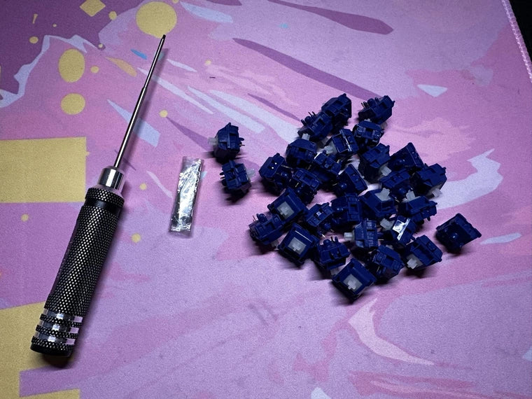 [KFA MARKETPLACE] Custom nano spray-coated blue spring kit + lubed SOTC switches - KeebsForAll