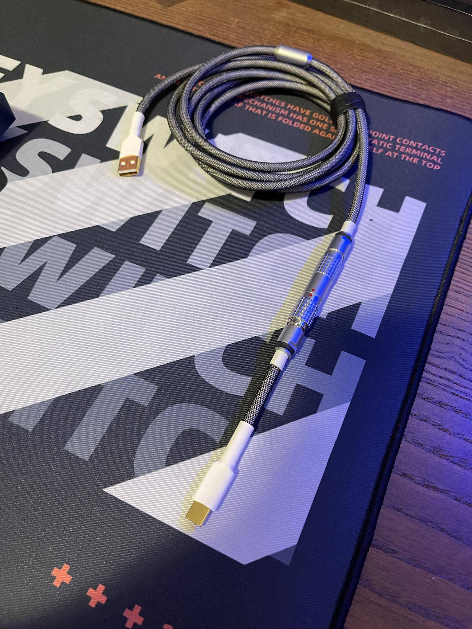 [KFA MARKETPLACE] Custom Straight FEMO style cable Black and white - KeebsForAll