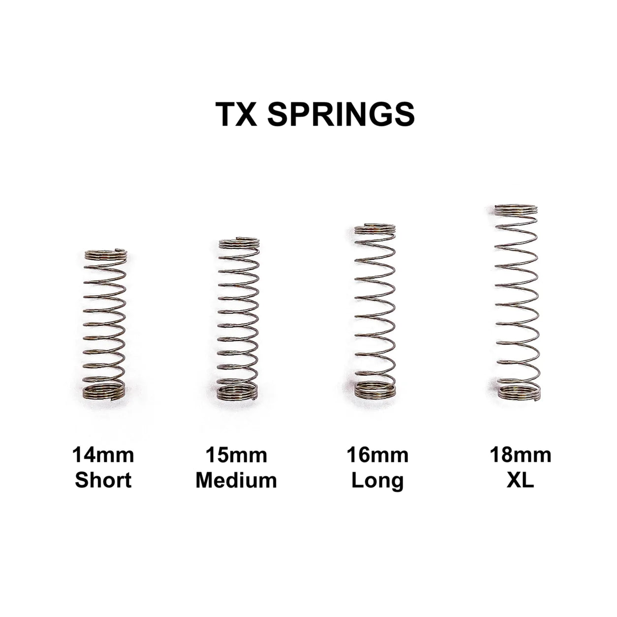 TX Springs (S, M, L, XL) for Mechanical Keyboards - TX Switch Springs highly sought after springs come in packs