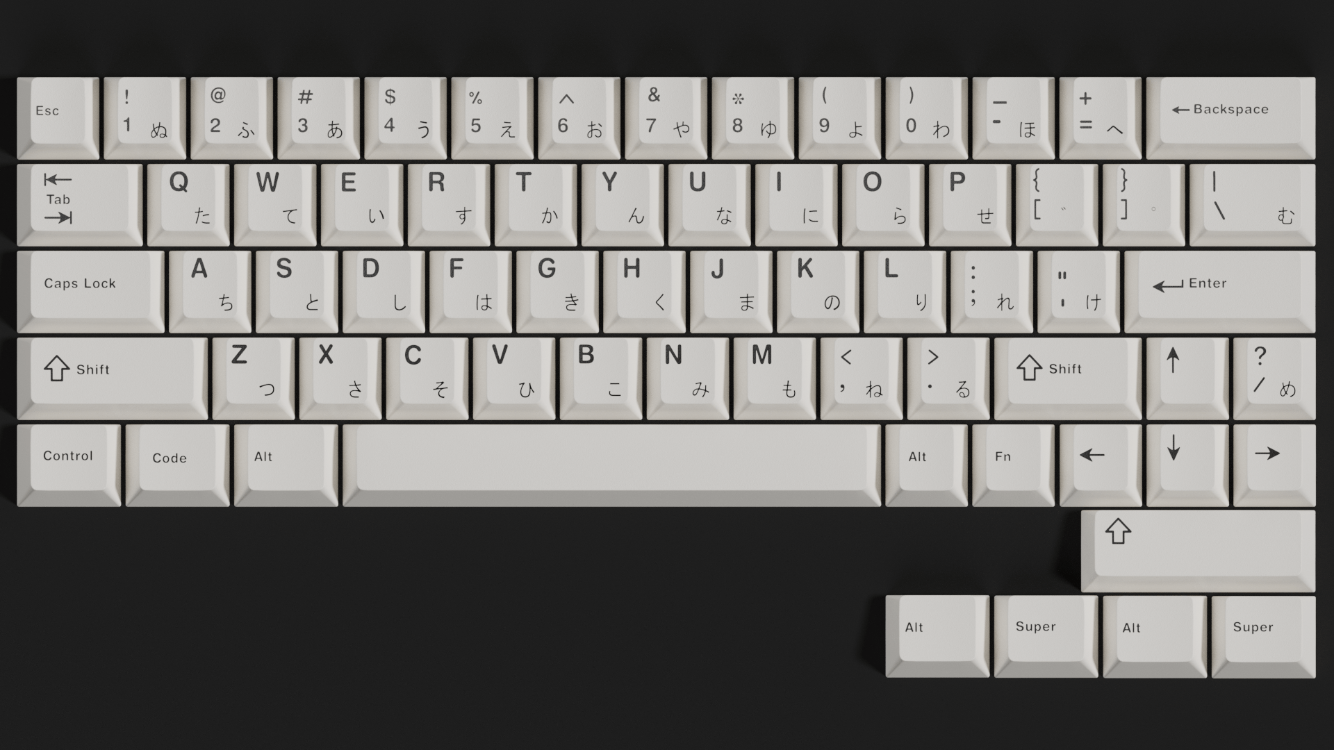 Black on White Keycaps for FB60 (with Japanese sublegends)