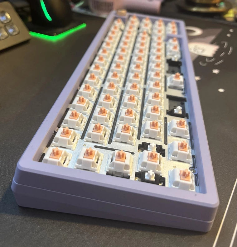 [KFA MARKETPLACE] Zoom65 V1 Essential Edition - Faint Blurple & Rose Gold Ano (with Holy Panda Switches) - KeebsForAll